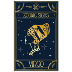 Beautiful Navy Blue Virgo Zodiac Sign Sticker