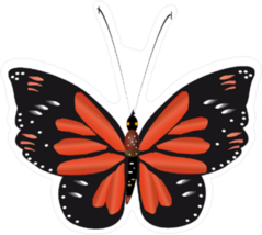 Beautiful Orange & Black Butterfly Sticker