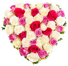 Beautiful Ornamental Rose Heart Wreath Florist Sticker