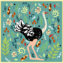 Beautiful Ostrich Ornament Sticker 