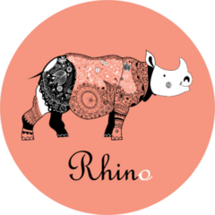 Beautiful Patterned Rhinoceros Sticker