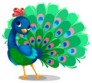 Beautiful Peacock Cartoon Sticker