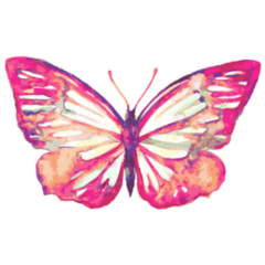Beautiful Pink Watercolor Butterfly Sticker
