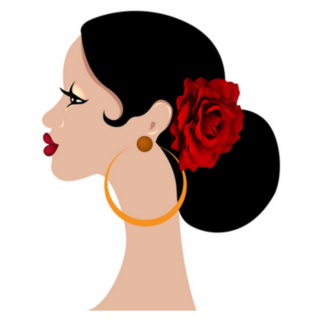 Beautiful Portrait Spanish Latin Woman Hairstyles Sticker