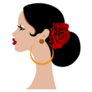 Beautiful Portrait Spanish Latin Woman Hairstyles Sticker