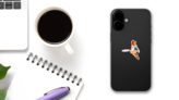 Beautiful Redhead Cowgirl Sticker on a Phone (New) example