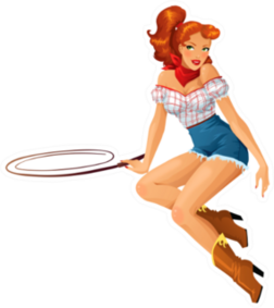 Beautiful Redhead Cowgirl Sticker