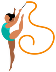 Beautiful Rhythmic Gymnast Illustration Sticker