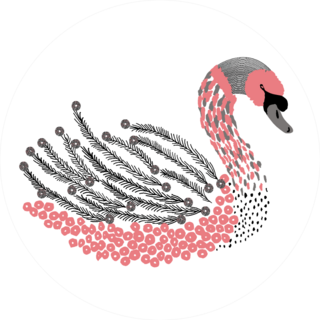 Beautiful Romantic Dreaming Swan Art Sticker