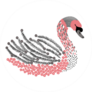 Beautiful Romantic Dreaming Swan Art Sticker