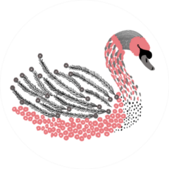Beautiful Romantic Dreaming Swan Art Sticker