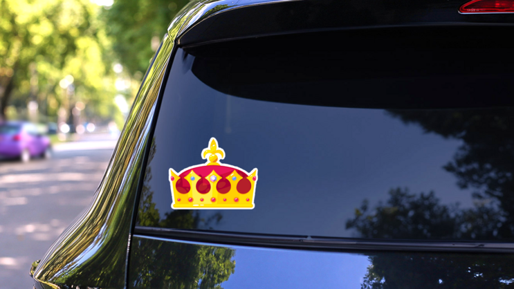 Beautiful Royal Crown of Gold Sticker on a Rear Car Window (New) example
