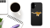 Beautiful Running Cheetah Big Wild Cat Sticker on a Phone (New) example