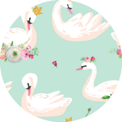 Beautiful Seamless Pattern With White Swans In Crowns Sticker
