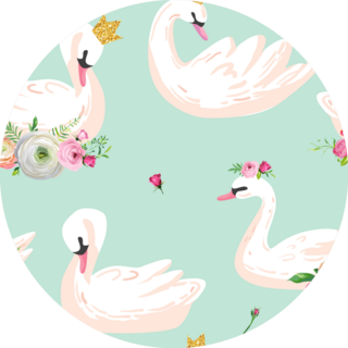 Beautiful Seamless Pattern With White Swans In Crowns Sticker