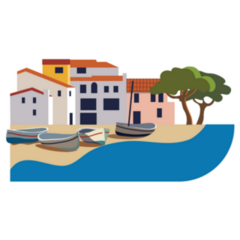 Beautiful Spanish Town On The Coast Sticker