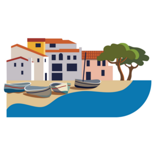 Beautiful Spanish Town On The Coast Sticker