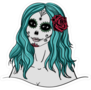 Beautiful Sugar Skull Woman for Day of the Dead Sticker