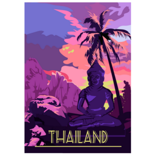 Beautiful Sunset Thailand Poster Sticker