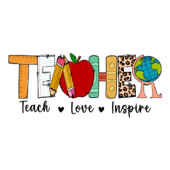 Beautiful Teacher Lettering Sticker