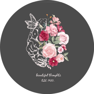 Beautiful Thoughts Sketch Floral Brain Sticker