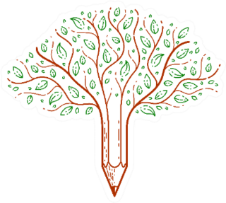 Beautiful Tree With Pencil Creativity Landscaping Ideas Sticker