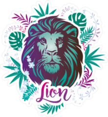 Beautiful Tropical Lion Head Sticker