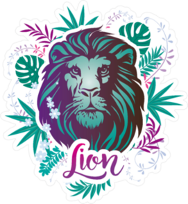 Beautiful Tropical Lion Head Sticker