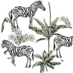 Beautiful Tropical Vintage Zebra Illustration Sticker