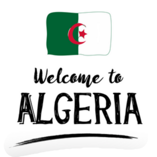 Beautiful Typography Welcome To Algeria Sticker