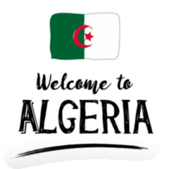 Beautiful Typography Welcome To Algeria Sticker