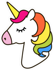 Beautiful Unicorn with Rainbow Mane Sticker