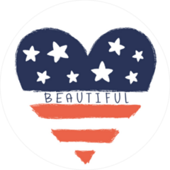 Beautiful USA Heart Sticker