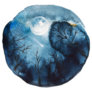 Beautiful Watercolor Abstract Moon Landscape Sticker