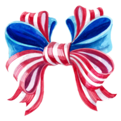 Beautiful Watercolor Bow For Usa Independence Day Sticker