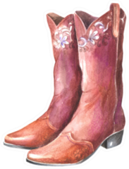 Beautiful Watercolor Cowgirl Boots Sticker