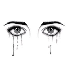 Beautiful Watercolor Illustration With Crying Eyes Sticker