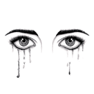 Beautiful Watercolor Illustration With Crying Eyes Sticker