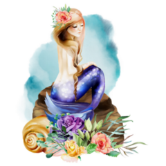 Beautiful Watercolor Mermaid Sticker