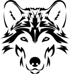 Beautiful Wolf Tattoo Style Sticker