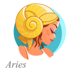 Beautiful Woman As Aries Zodiac Sign Illustration Sticker