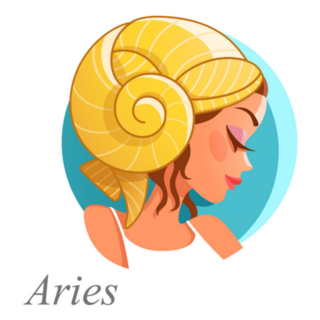 Beautiful Woman As Aries Zodiac Sign Illustration Sticker