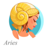 Beautiful Woman As Aries Zodiac Sign Illustration Sticker