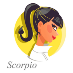 Beautiful Woman As Scorpio Zodiac Sign Yellow Sticker
