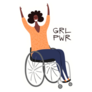 Beautiful Woman In Wheelchair Girl Power Sticker