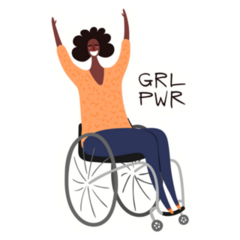 Beautiful Woman In Wheelchair Girl Power Sticker