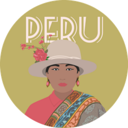 Beautiful Woman Of Peru In A National Costume Sticker