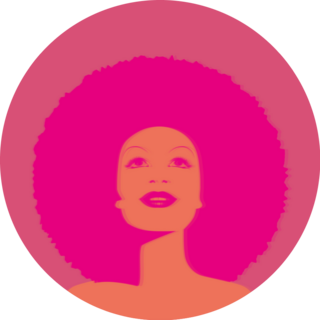 Beautiful Woman With Afro 70s Hair Pink Disco Sticker