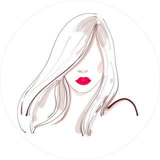 Beautiful Woman With Red Lips Fashion Sketch Sticker