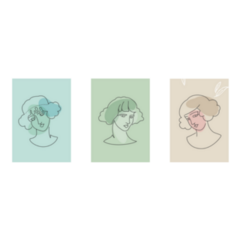 Beautiful Women Faces In The 1920s Style Sticker